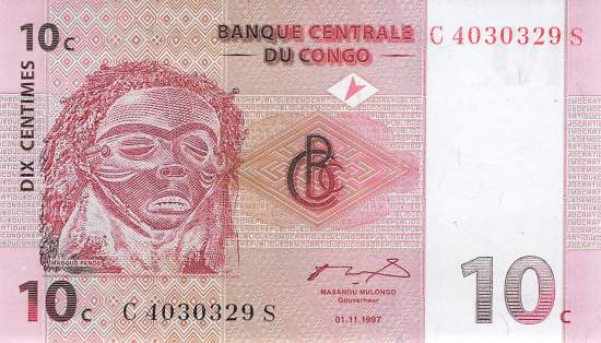 Kongo p.82 10 Centimes 1997